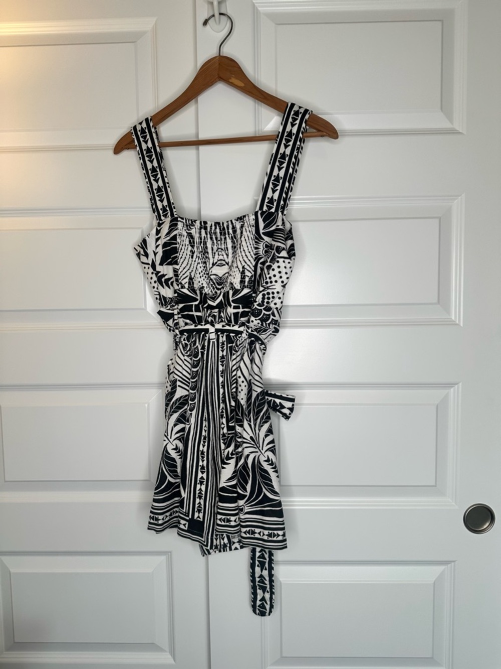 FARM Rio Black & White Printed Belted Romper - Picture 6 of 8